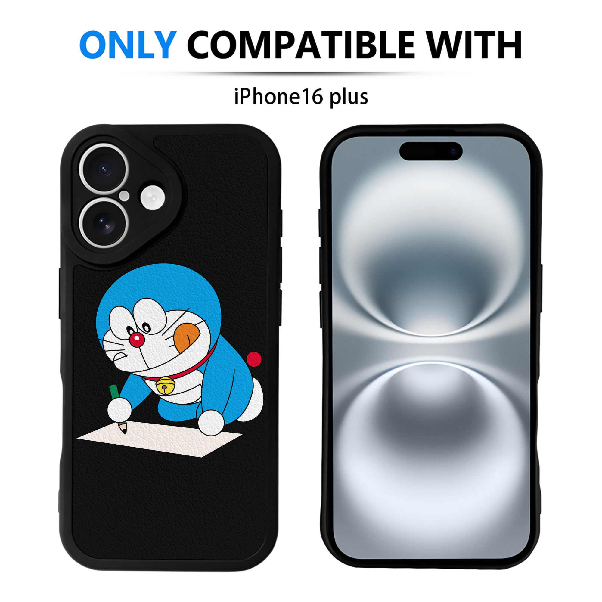（画像用） ドラえもん Doraemon 【iPhone 16シリーズ対応】シリコンスマホケース（レザー調） 材質：シリコン
